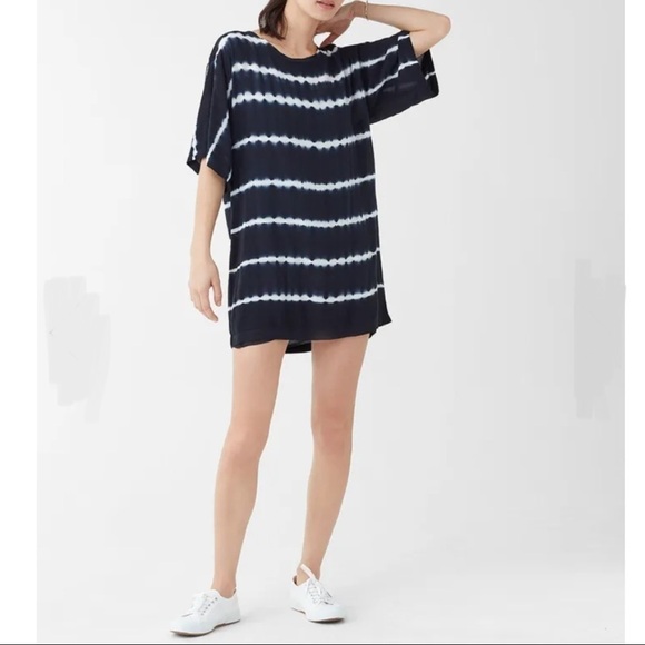 Splendid La Marea Tie Dye Boxy Mini Dress Nautical Coastal Size S striped vacay - Picture 1 of 9